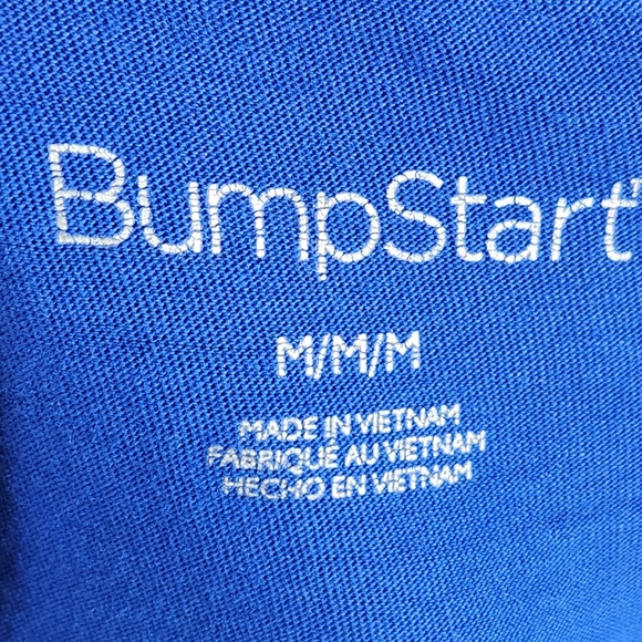 BumpStart Blue Long Sleeve Ruched Sides Cotton Blend Maternity Top Size Medium - Picture 5 of 9